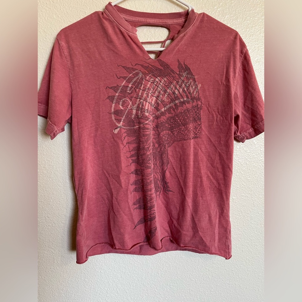 Feathered Indian Open Back Shirt